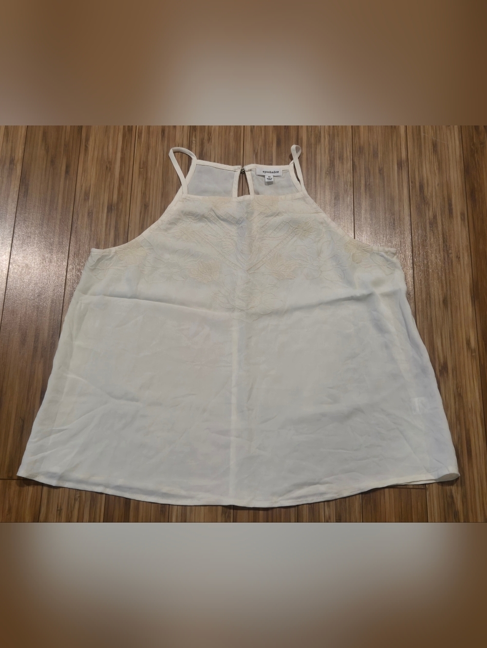 Eyeshadow Cream Embroidered Halter Camisole